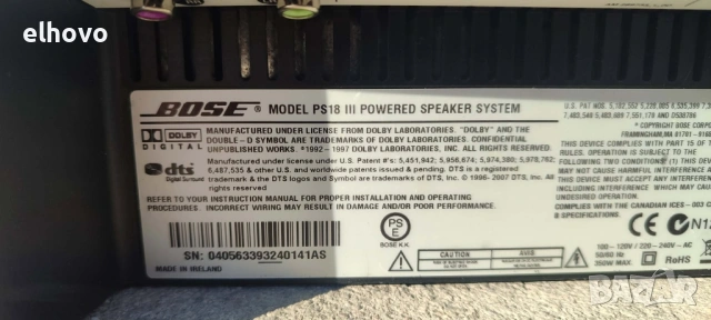 Субуфер BOSE PS 18 III, снимка 5 - Тонколони - 53185549
