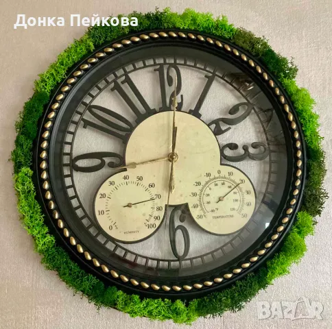 Ръчна изработка на стенен часовник със скандинавски мъх, снимка 2 - Декорация за дома - 48245801