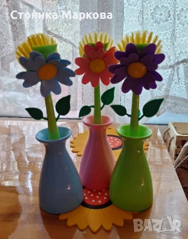 Нови четки за миене на съдове-цветя, снимка 2 - Аксесоари за кухня - 48176708