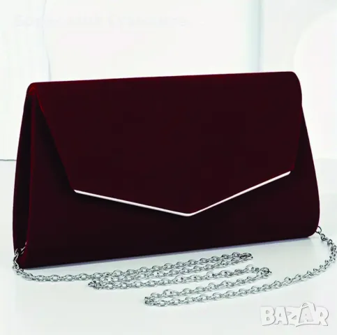 Малка официална чантичка в цвят бордо