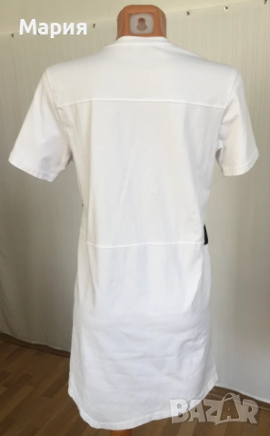 Л / ХЛ Оригинална Balmain Дамска Туника Тениска Бяла Черна Еластичен памук, снимка 14 - Тениски - 51546827