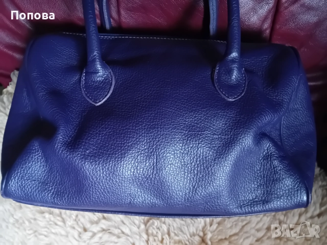 Италианска  лилава чанта  естествена кожа, снимка 10 - Чанти - 52372006