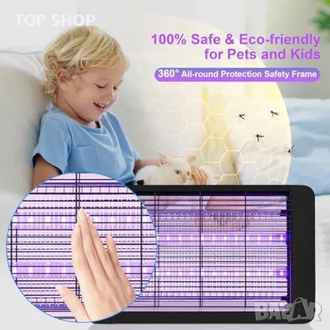 Нов електрически убиец на мухи с LED светлини за вътрешна и външна употреба, снимка 7 - Други стоки за дома - 49622121