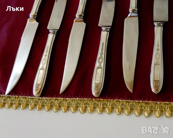 Английски посребрен нож орнаменти,маркиран. , снимка 7 - Антикварни и старинни предмети - 26539230