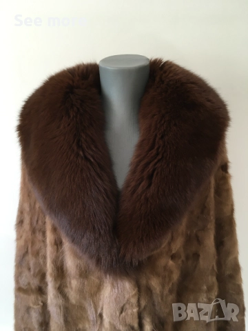 Палто норка и естествен косъм лисица L, снимка 3 - Палта, манта - 52586956