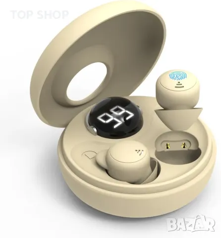 Wnqou Sleep Earbuds Шумопотискащи мини слушалки за поставяне в ушите за сън, бежово; бяло
