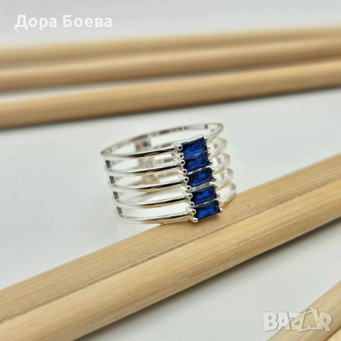 Сребърен пръстен: "Скай", снимка 2 - Пръстени - 52682016