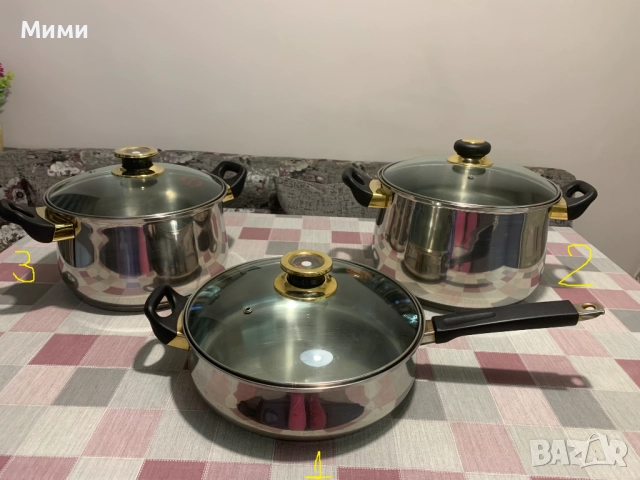 Тиган и 2 бр тенджери всички на испанската фирма FAGOR, снимка 3 - Съдове за готвене - 52077886