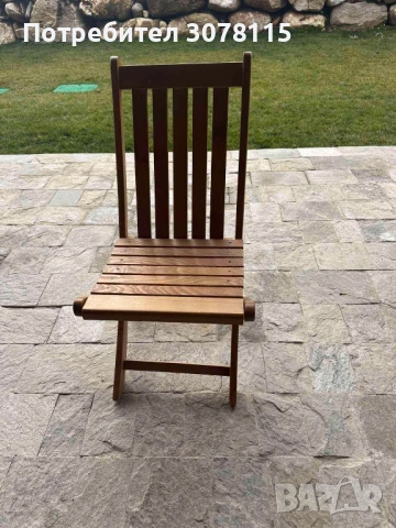 Дървен сет от градински мебели и 10 трапезни стола