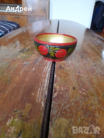 Стара дървена паница,хохлома #8