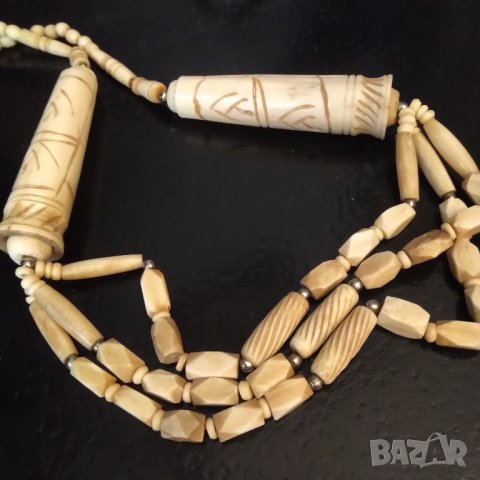  Огърлица слонова кост от 60 год НАМАЛЕНА , снимка 2 - Колиета, медальони, синджири - 38182042