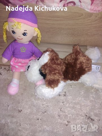 Кукла (височина 30 см) +плюшено кученце. Двете за 8 лв. , снимка 2 - Плюшени играчки - 33238668