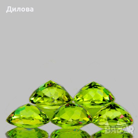 4x3 mm 5 броя овални топ блясък с  искрите на дъга естествен зелен демантоид гранат, снимка 2 - Други - 43799978