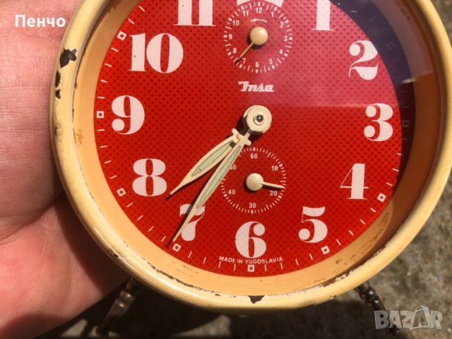стар часовник-будилник "INSA" MADE IN YUGOSLAVIA, снимка 5 - Антикварни и старинни предмети - 40446716