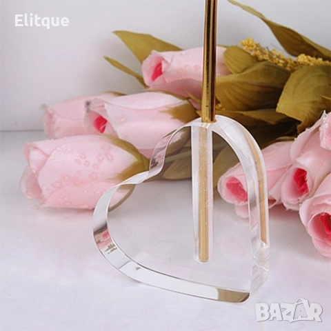 Прекрасна изкуствена роза с 24-каратово златно покритие и стойка "Сърце"., снимка 11 - Подаръци за жени - 52606680