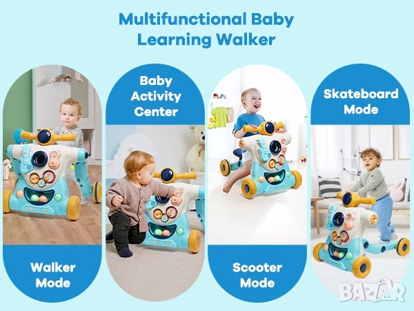 3в1 Бебешка Проходилка/ Уокър с Обучително Съдържание, YULEYU, снимка 8 - Проходилки - 52131663