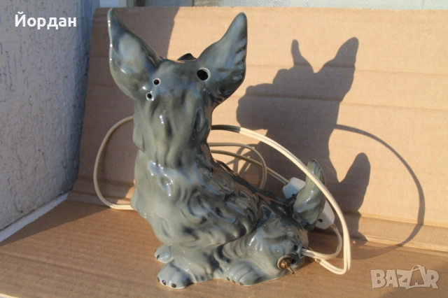 Немска порцеланова лампа куче 1930-1940 та година, снимка 5 - Колекции - 53113429