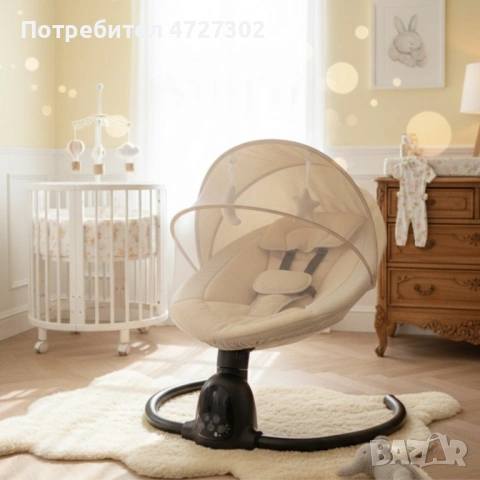 Интелигентен бебешки шезлонг с Bluetooth, дистанционно управление и автоматично люлеене, снимка 2 - Детски шезлонги - 53428357