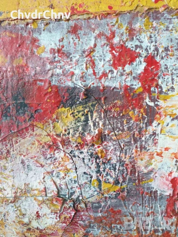 Цвятко Цветков 65см/голяма абстрактна българска картина масло върху платно/ексресионизъм, снимка 8 - Картини - 51432360