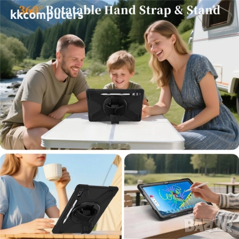 Удароустойчив калъф със задна част от PC и Лента през рамо за Samsung Galaxy Tab S11 Ultra | 360° ро, снимка 11 - Калъфи, кейсове - 52088774