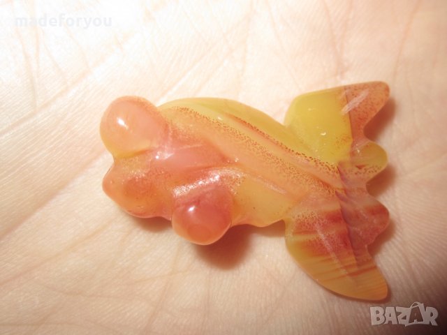 Ахат жълт естествен, Златна Риба, рибка 35 карата, снимка 1