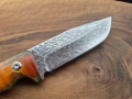 Уникален ловен нож дамаска стомана,фултанг с кожена кания LN422, снимка 7