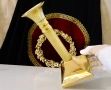 Позлатен бронзов свещник 22 см.,500 гр. , снимка 5