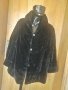 Черно пухено палто с къс косъм тип мечка с копчета ХЛ+, снимка 1 - Палта, манта - 25725192