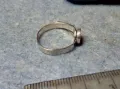 СТАР СТИЛЕН СКЪПОЦЕНЕН СРЕБЪРЕН ПРЪСТЕН СРЕБРО ВИСОКА ПРОБА с ШЛИФОВАН БЯЛ АХАТ РЪЧНА РАБОТА 49246, снимка 3
