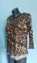 Еластична блузка тип туника в леопардова шарка "Canda" by C&A / голям размер , снимка 1 - Блузи с дълъг ръкав и пуловери - 15947014