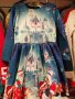 Прекрасна синя рокля със замък от леденото кралство, дядо Коледа, снежен човек, Снежанка, снимка 5