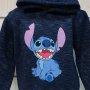 Нов детски суичър с дигитален печат Стич (Stitch) в цвят тъмносин меланж, снимка 3