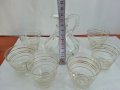 ретро стъклени чаши чашки и каничка , снимка 2
