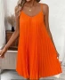 Стилна оранжева рокля, снимка 2