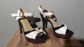 Нови дамски сандали на ток 39 номер бели, снимка 1