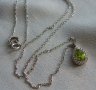 Сребърно колие с оливин и топази, снимка 2