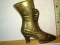 Старо ГОЛЯМО КОЛЕКЦИОНЕРСКО КРАСИВО ШАРМАНТНО БРОНЗОВО ДАМСКО БОТУШЧЕ - ВАЗА МАЙСТОРСКА РАБОТА 42754, снимка 17