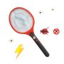 3720 Електрическа палка за комари с фенер хилка ракета мухобойка, снимка 1