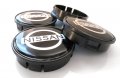 Nissan 55/60/52мм алуминиеви капачки / тапи за джанти черен цвят, снимка 4