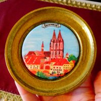 Бронзова чиния с изображение от Regensburg,порцелан. , снимка 3 - Антикварни и старинни предмети - 26872581