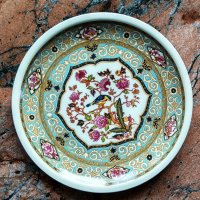 Немска, порцеланова чиния с богата орнаментика. , снимка 3 - Чинии - 43272240