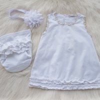 Рокля, лента и гащички с къдрички 3-6 месеца, снимка 4 - Бебешки рокли - 28259180