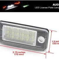 LED Диодни Плафон за Заден Номер Светлини Audi Q7 A3 8P A4 B6 Tdi, снимка 3 - Аксесоари и консумативи - 32270676
