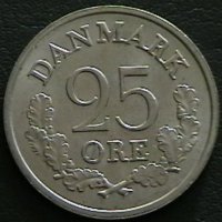 25  оре 1961, Дания, снимка 1 - Нумизматика и бонистика - 28379676