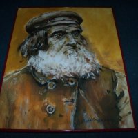 Страхотен маслен портрет на възрастен мъж от 19 век, худ Десислава Илиева, снимка 2 - Картини - 28309941