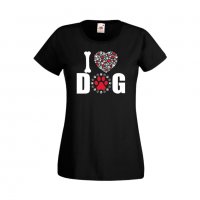 Дамска тениска Свети Валентин I Love Dog, снимка 4 - Тениски - 35647609
