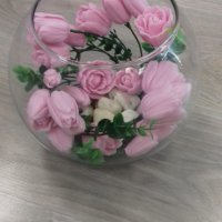 Подарък за свети Валентин с ароматни цветя , снимка 18 - Изкуствени цветя - 39643874