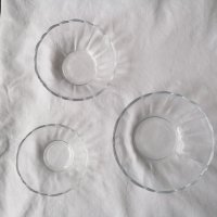 💕🧸Комплект прозрачни стъклени купички за сервиране на салата, бонбони, снимка 1 - Други - 43899382