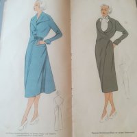 Албум с модели. 1952г. Robes elegantes. Ретро мода. Литография. Модели на дамски дрехи. Дизайнерски., снимка 2 - Антикварни и старинни предмети - 37525030