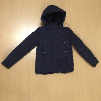 Топличко и красиво зимно яке  Okaidi, ръст 140, 10г., тъмно син цвят, снимка 2 - Детски якета и елеци - 27261801